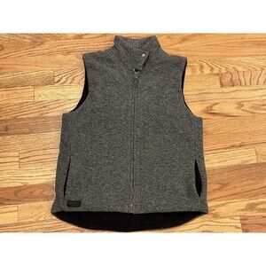 Lauren Ralph Lauren Women Vest Size Medium Patch Gray Grey Zip Front Collar